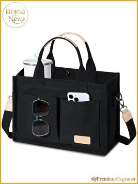 Waterproof Canvas Tote Bag Crossbody Satchel with Pockets Laptop Work Purse